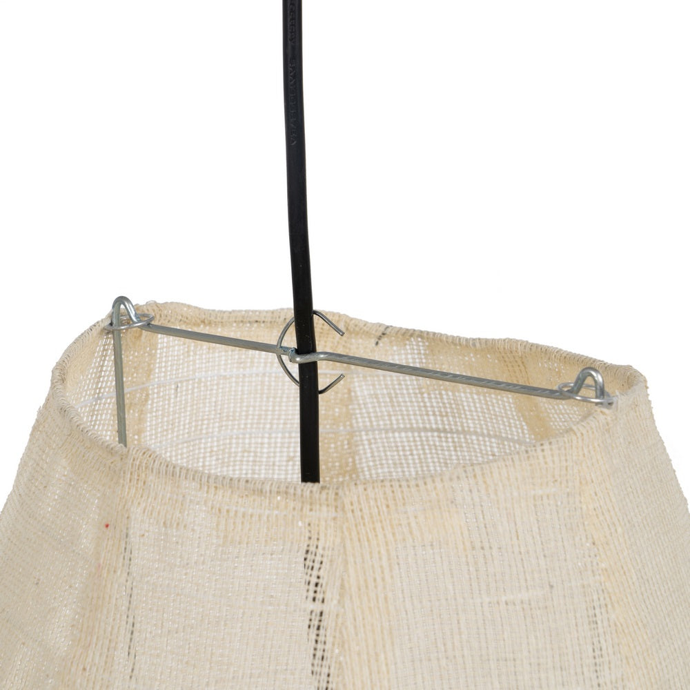 LÁMPARA TECHO BEIGE TEJIDO-METAL 30 X 30 X 59,50 CM