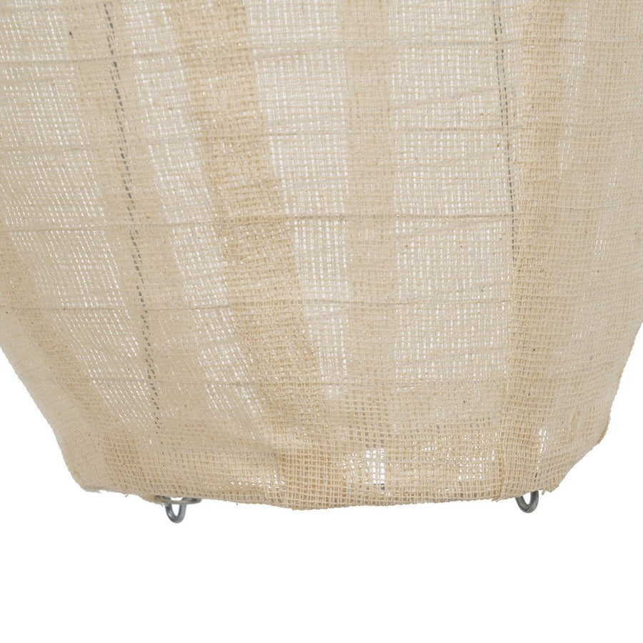 LÁMPARA TECHO BEIGE TEJIDO-METAL 30 X 30 X 59,50 CM