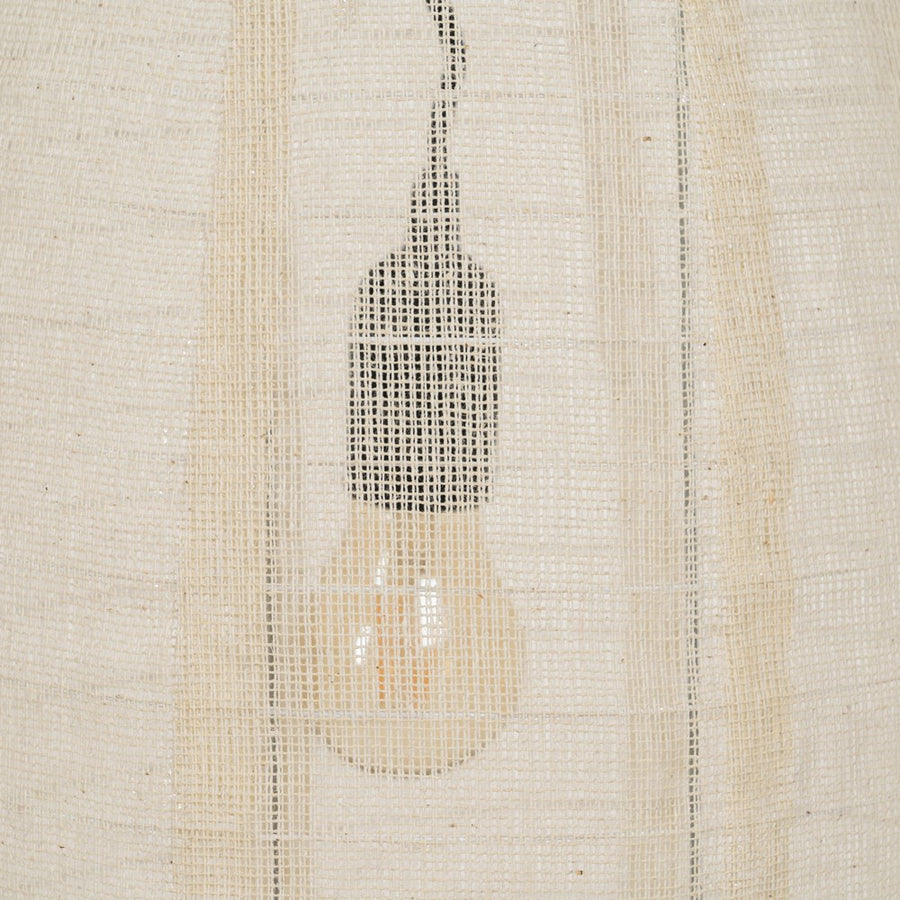 LÁMPARA TECHO BEIGE TEJIDO-METAL 30 X 30 X 59,50 CM