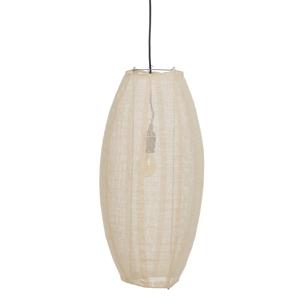LÁMPARA TECHO BEIGE TEJIDO-METAL 30 X 30 X 59,50 CM