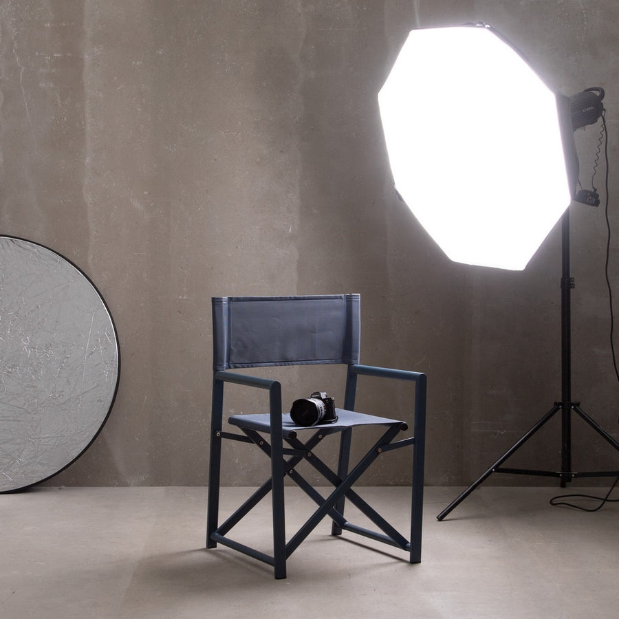 SILLA DIRECTOR AZUL ALUMINIO-TEXTILENO 56 X 53 X 84 CM