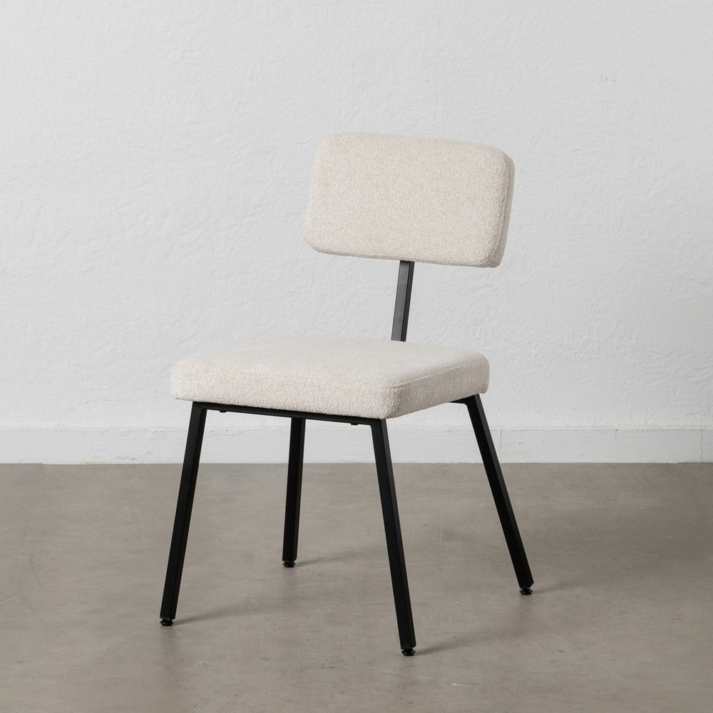 SILLA BLANCO TEJIDO-METAL DECORACIÓN 42,50 X 55 X 77,50 CM