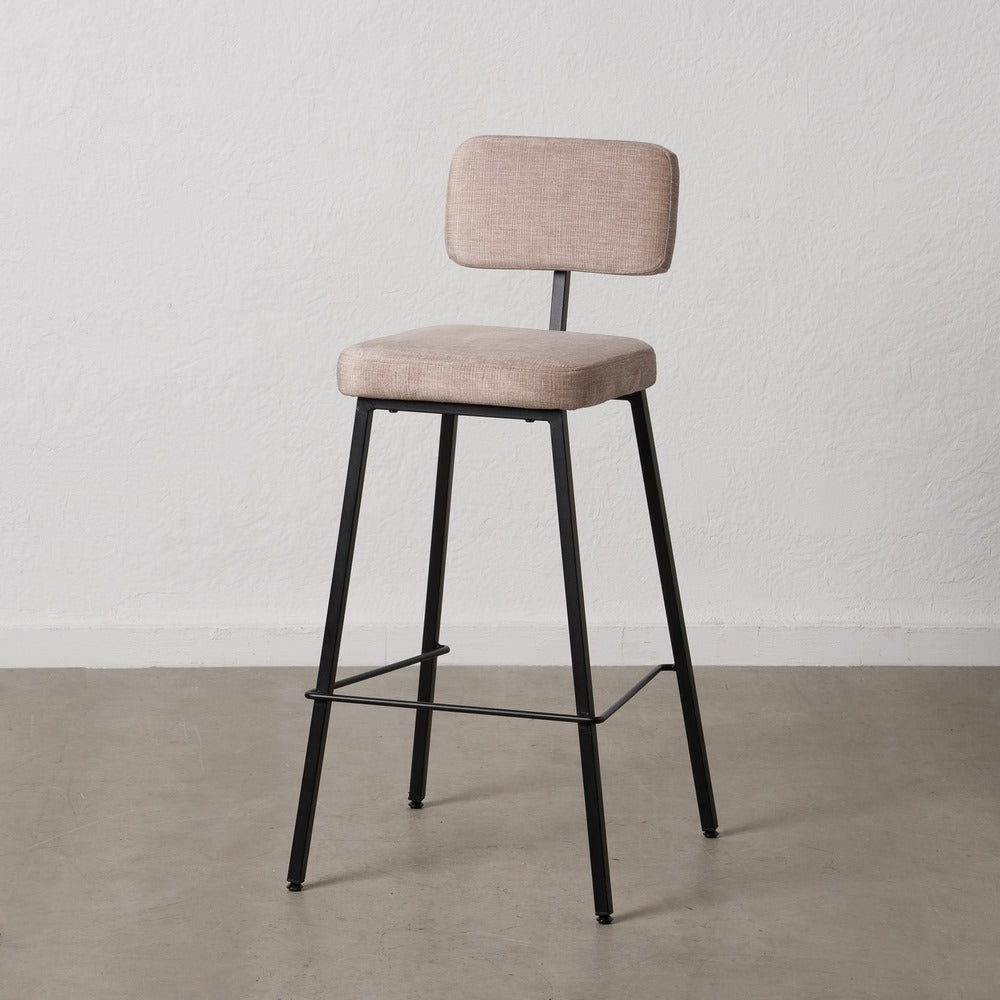 TABURETE BEIGE TEJIDO-METAL DECORACIÓN 39 X 50,50 X 103 CM