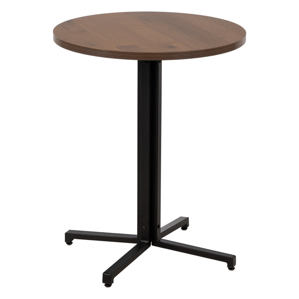 TABLE NATURAL-BLACK MDF-METAL DECORATION 60 X 60 X 75 CM