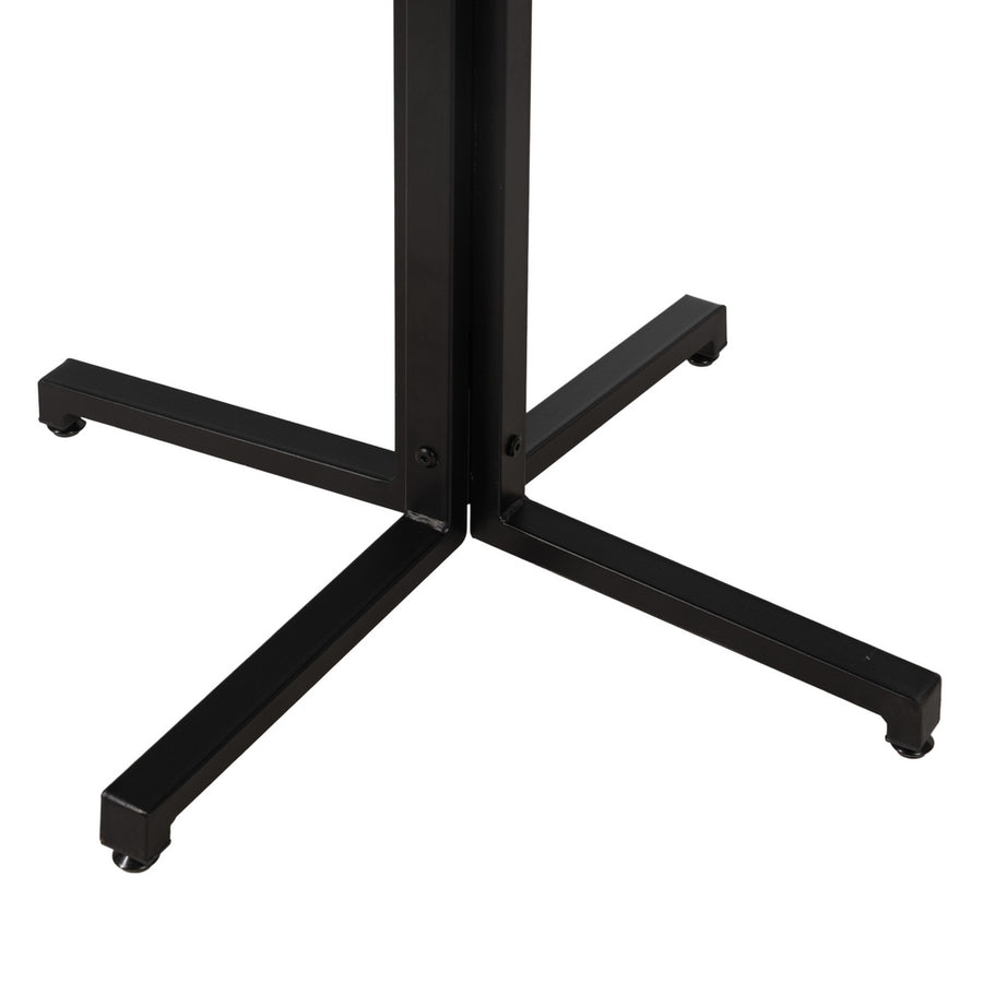 MESA NATURAL-NEGRO DM-METAL DECORACIÓN 60 X 60 X 75 CM