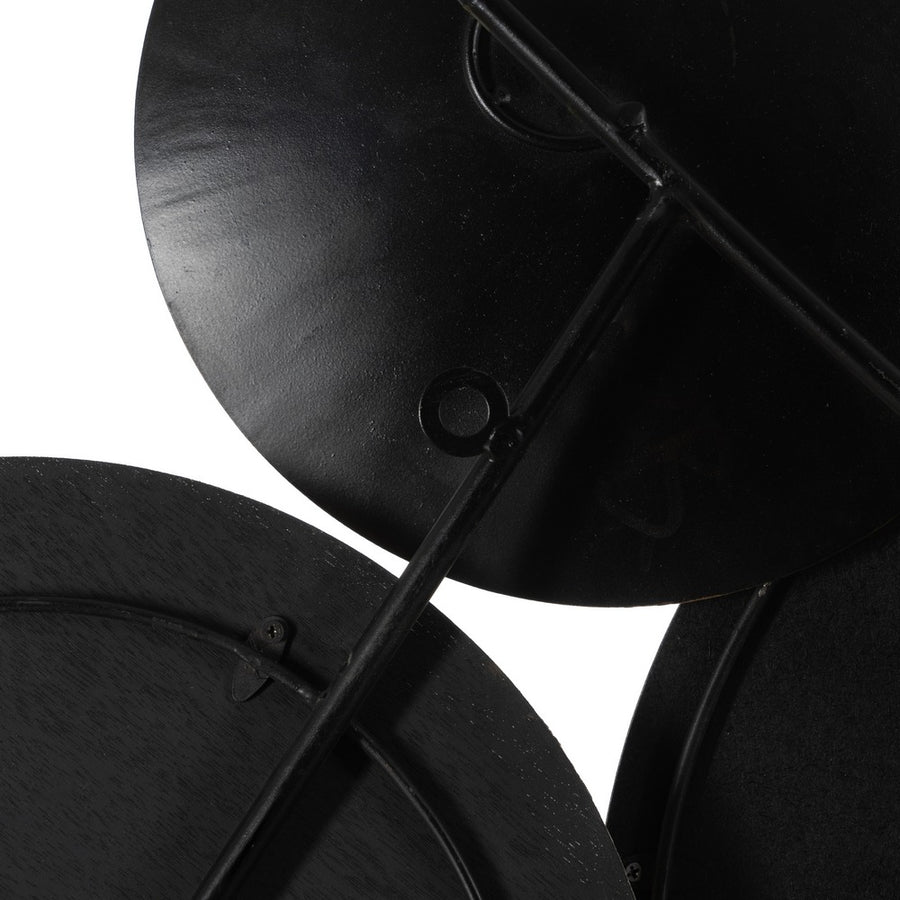 MURAL PARED RELOJ NATURAL-NEGRO METAL 128,30 X 7 X 64,10 CM