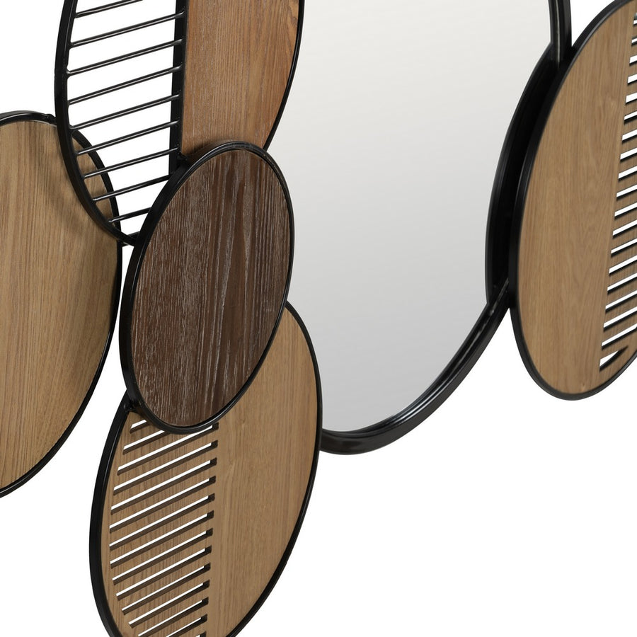 MURAL PARED ESPEJO NATURAL-NEGRO METAL 123,20 X 4,40 X 63,50