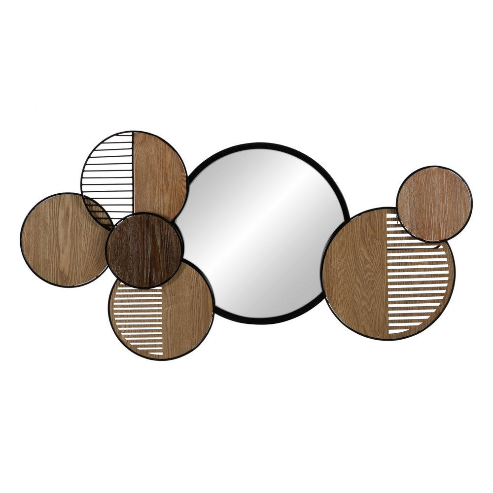 MURAL PARED ESPEJO NATURAL-NEGRO METAL 123,20 X 4,40 X 63,50
