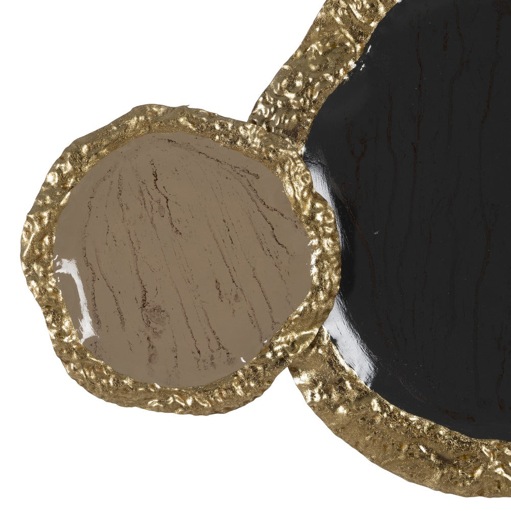 WALL MURAL BEIGE-GOLD METAL DECORATION 95.30 X 6.40 X 54.60