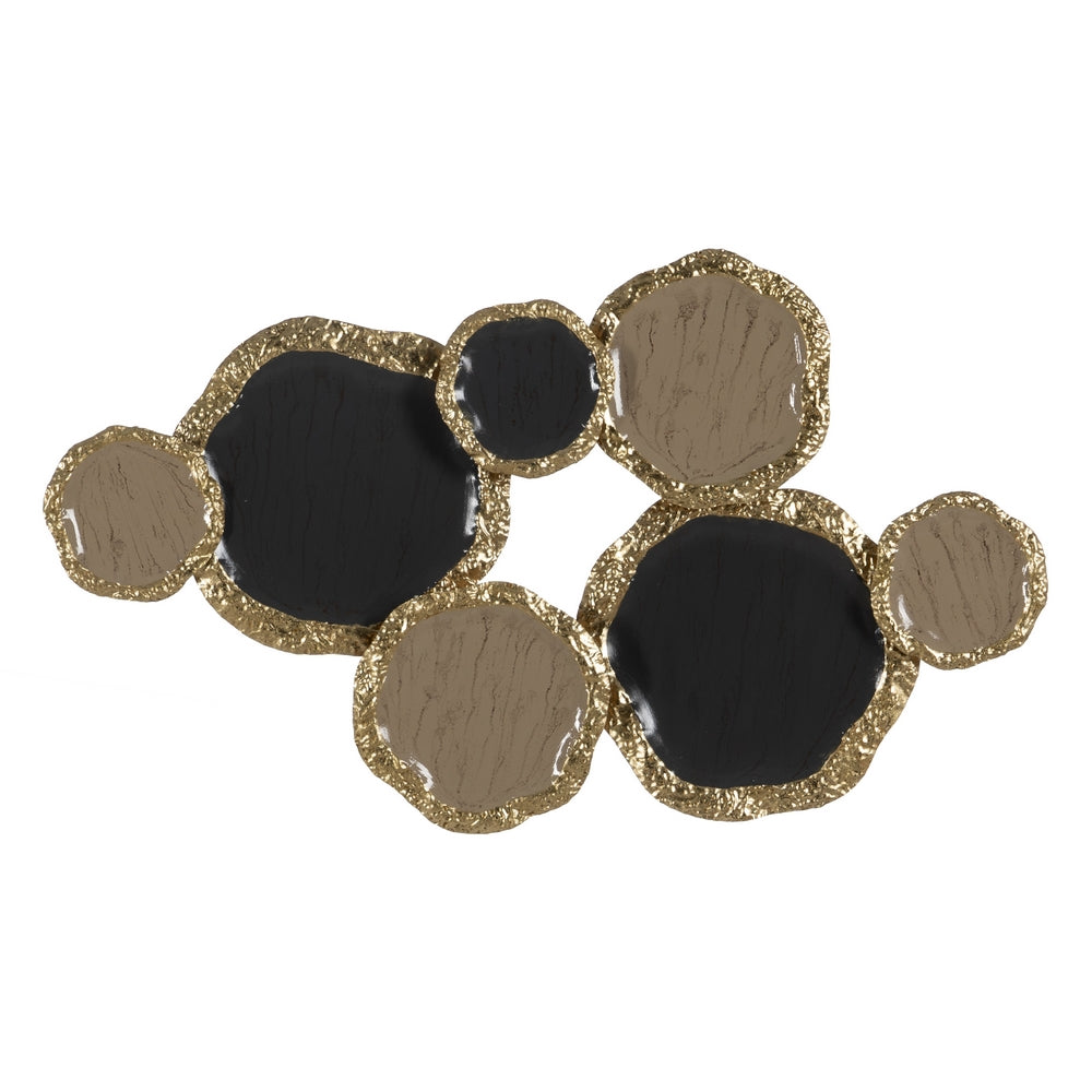 MURAL PARED BEIGE-ORO METAL DECORACIÓN 95,30 X 6,40 X 54,60