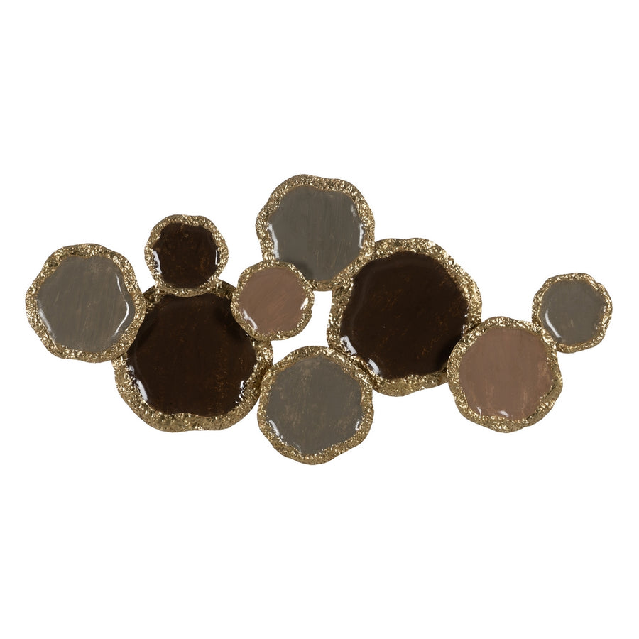 BROWN-GOLD METAL WALL MURAL DECORATION 118.70 X 6.40 X 56.5