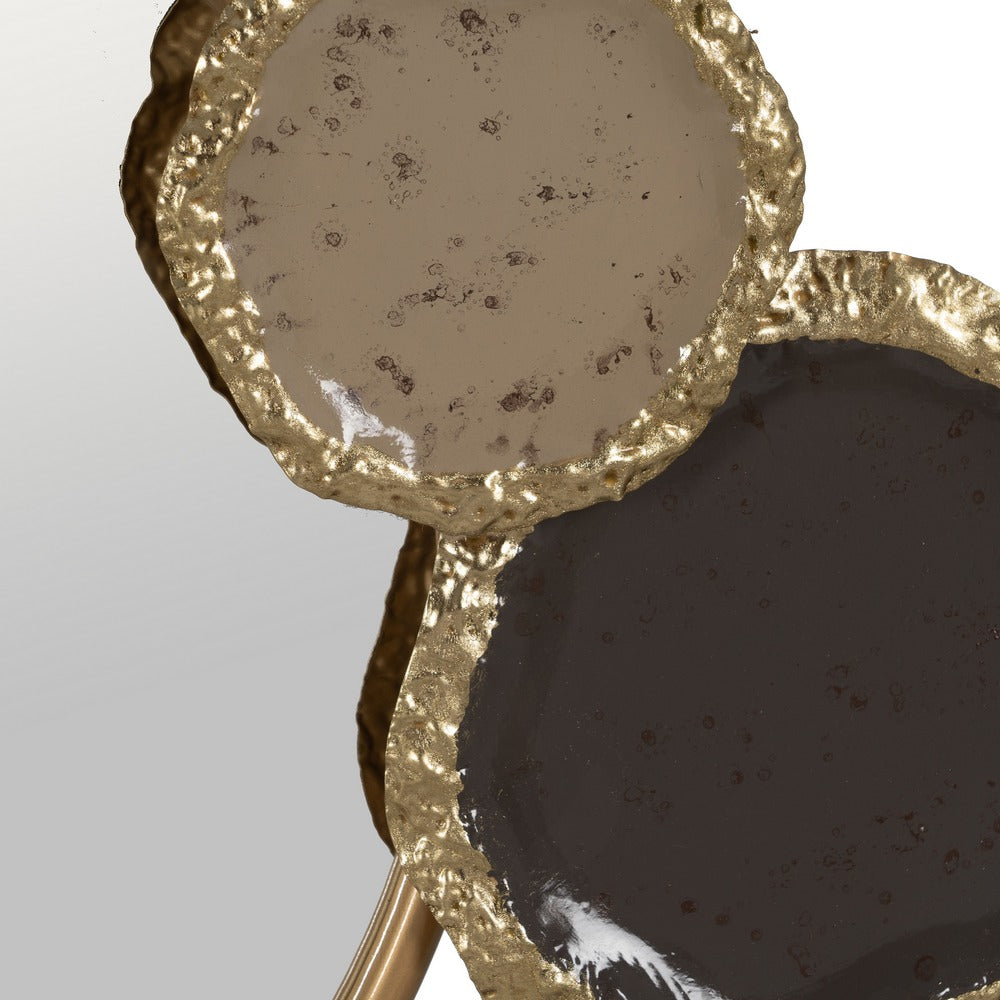 MURAL PARED ESPEJO ORO-MARRÓN METAL 97,80 X 6,40 X 54 CM