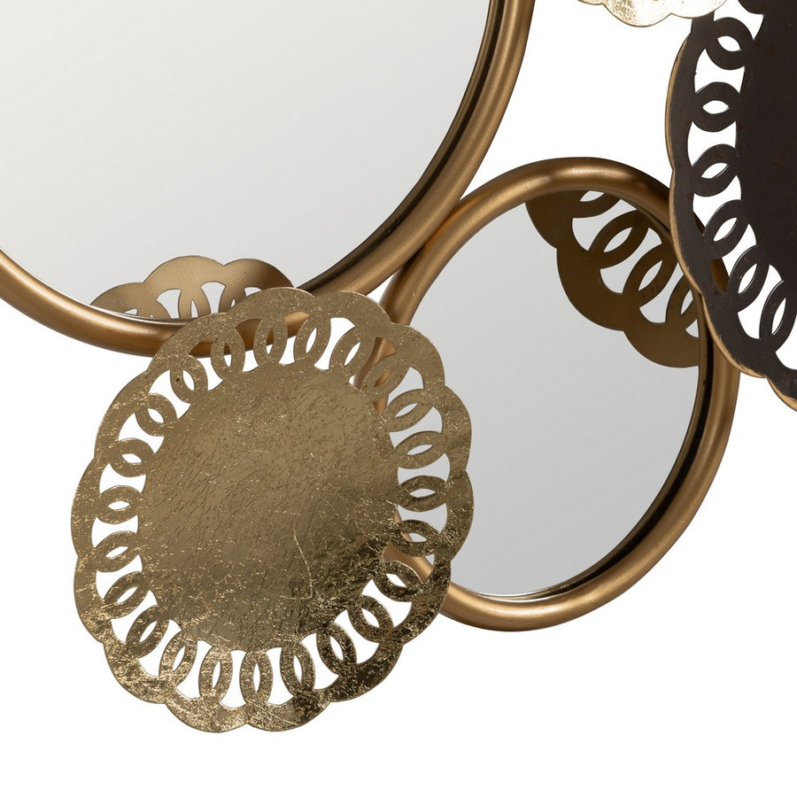 MURAL PARED ESPEJO ORO-GRIS METAL 134,60 X 5,70 X 62,90 CM