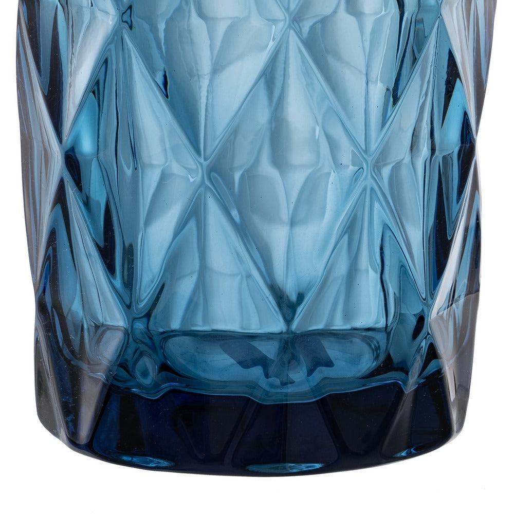 VASO AZUL CRISTAL DECORACIÓN 8 X 8 X 12,50 CM