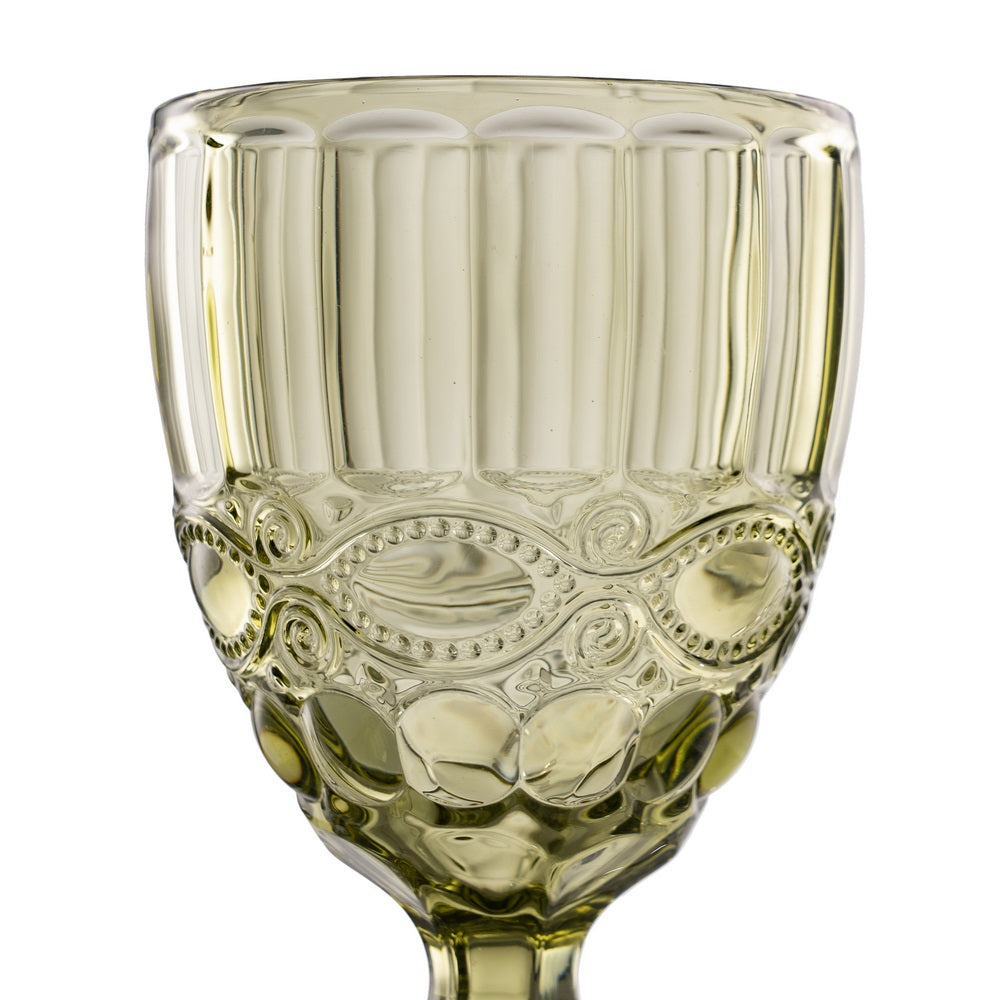 GREEN CRYSTAL DECORATIVE GOBLET 9 X 9 X 17 CM