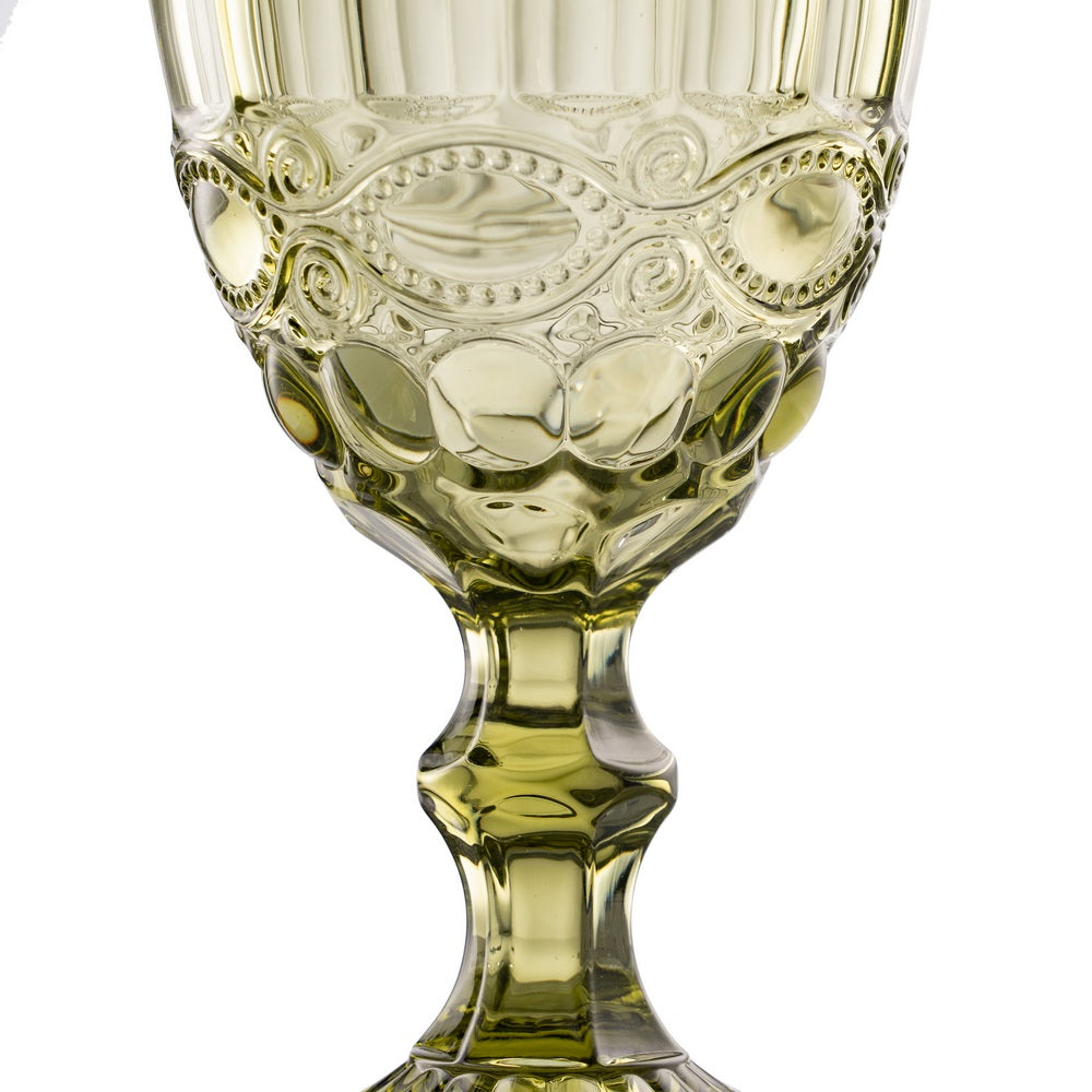 GREEN CRYSTAL DECORATIVE GOBLET 9 X 9 X 17 CM
