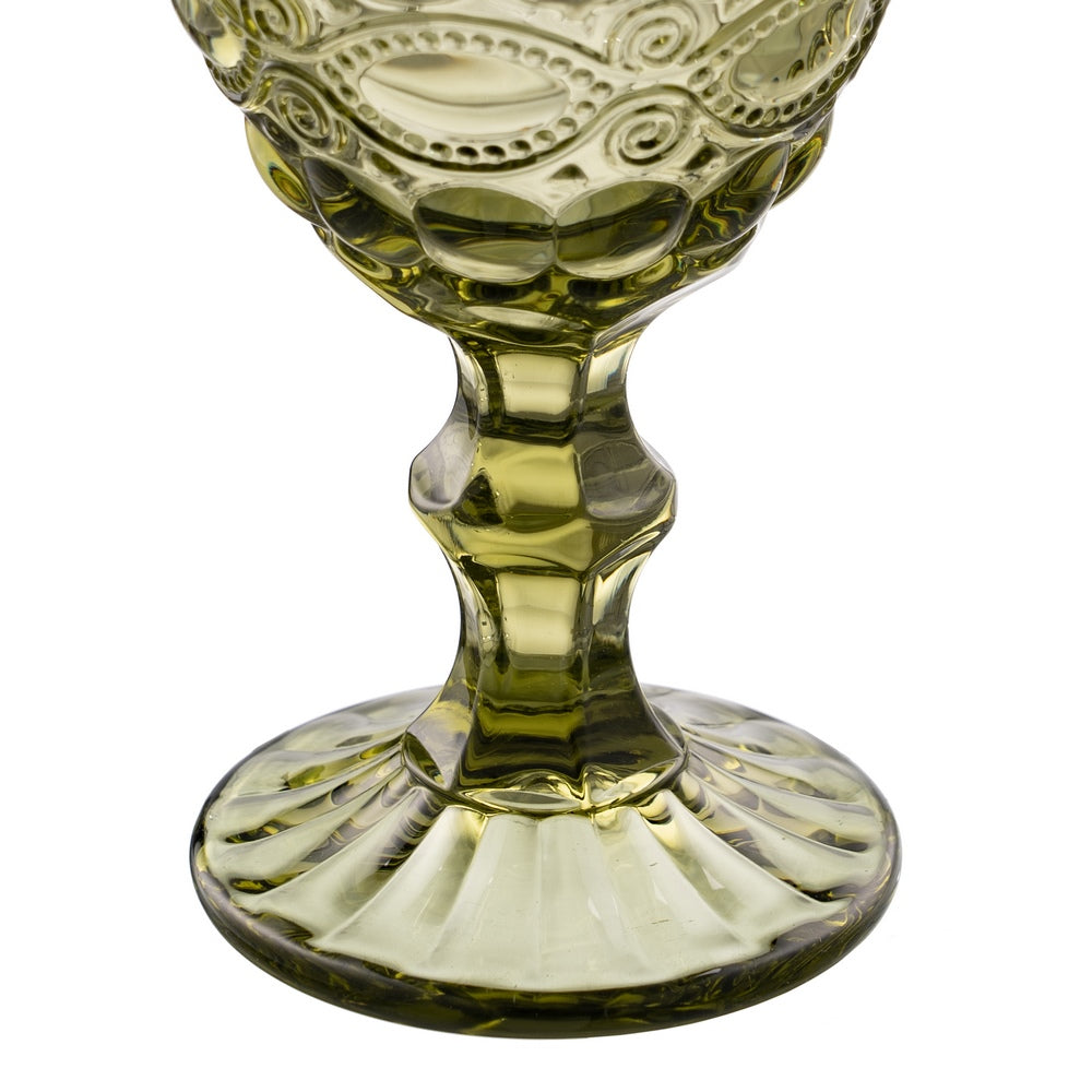 GREEN CRYSTAL DECORATIVE GOBLET 9 X 9 X 17 CM
