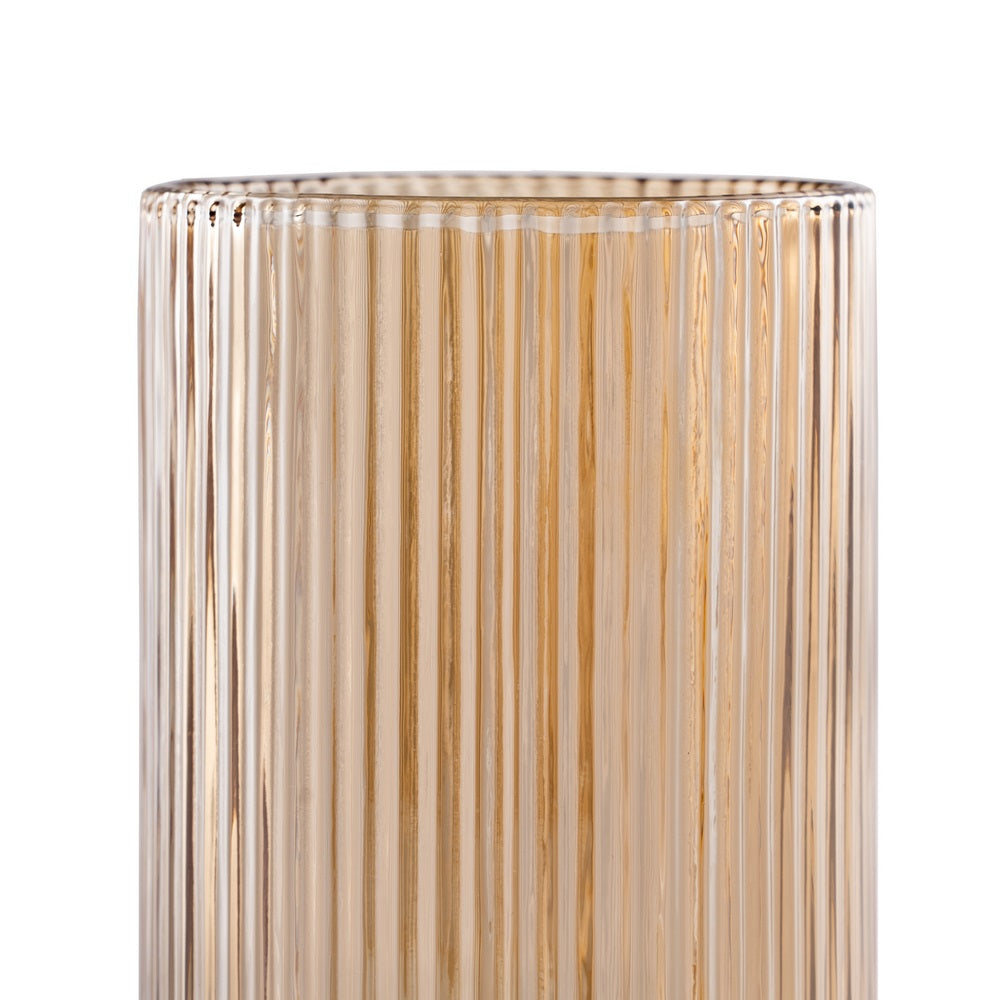 VASO MARRÓN CRISTAL DECORACIÓN 8 X 8 X 12,70 CM