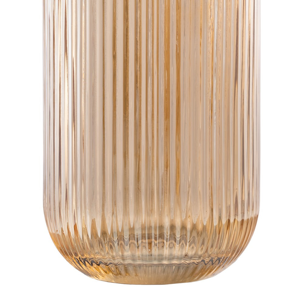 VASO MARRÓN CRISTAL DECORACIÓN 8 X 8 X 12,70 CM