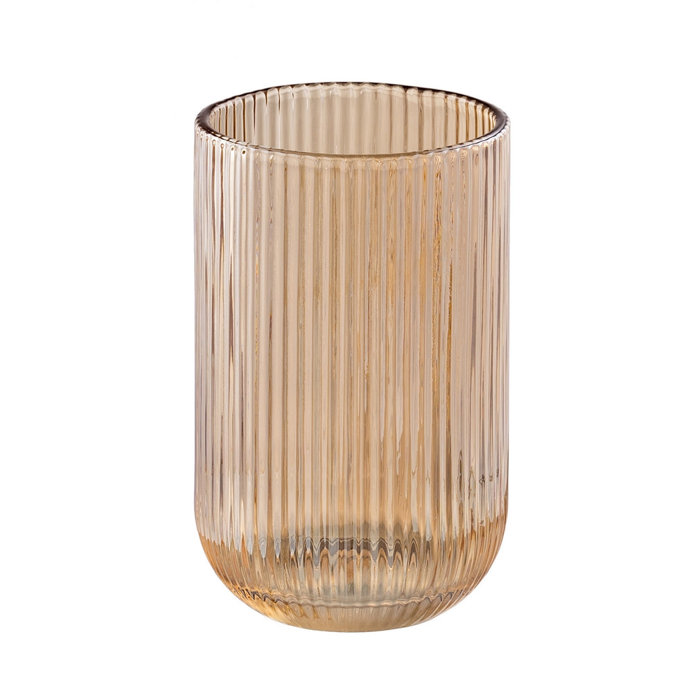 VASO MARR�N CRISTAL DECORACI�N 8 X 8 X 12,70 CM