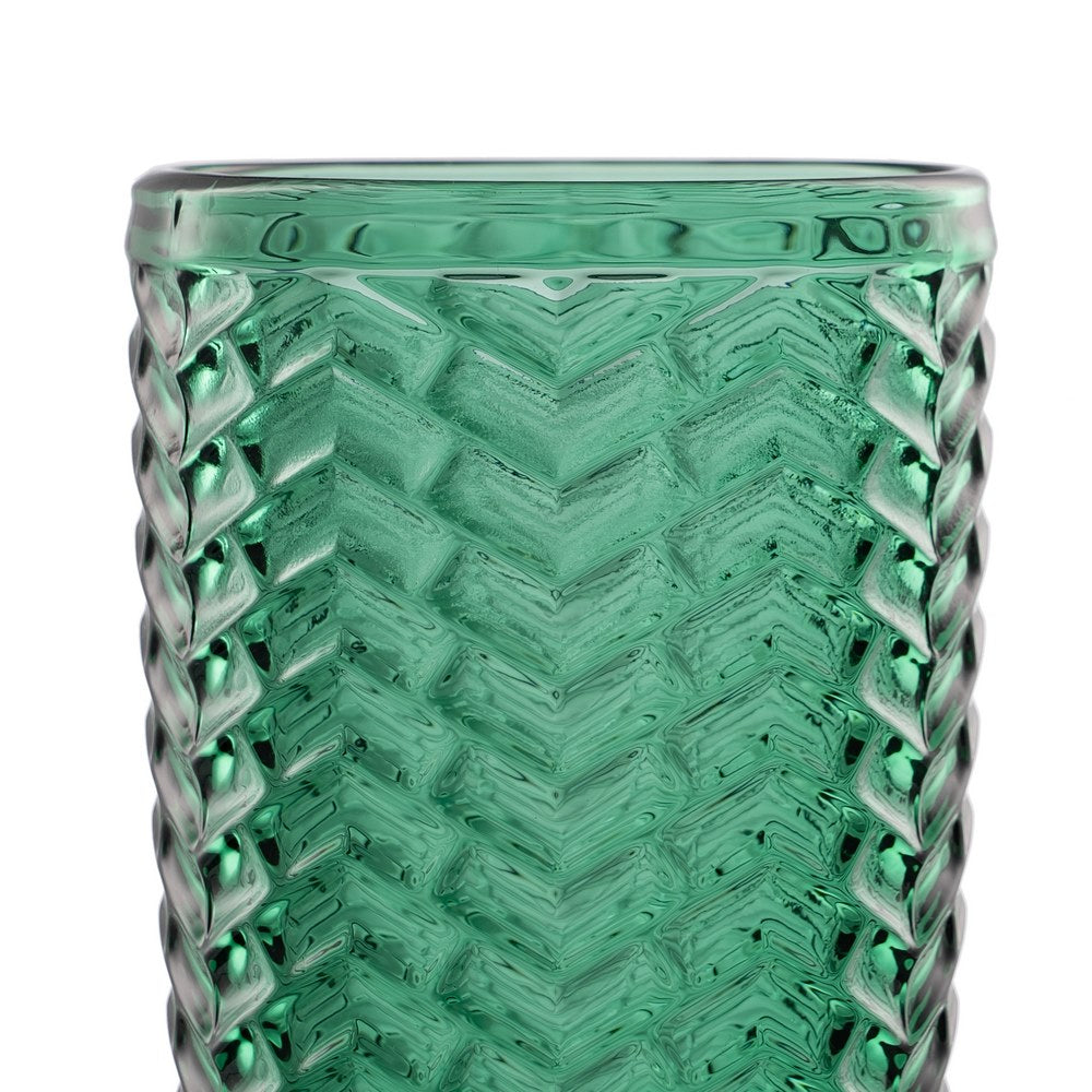 VASO VERDE CRISTAL DECORACIÓN 8 X 8 X 13 CM