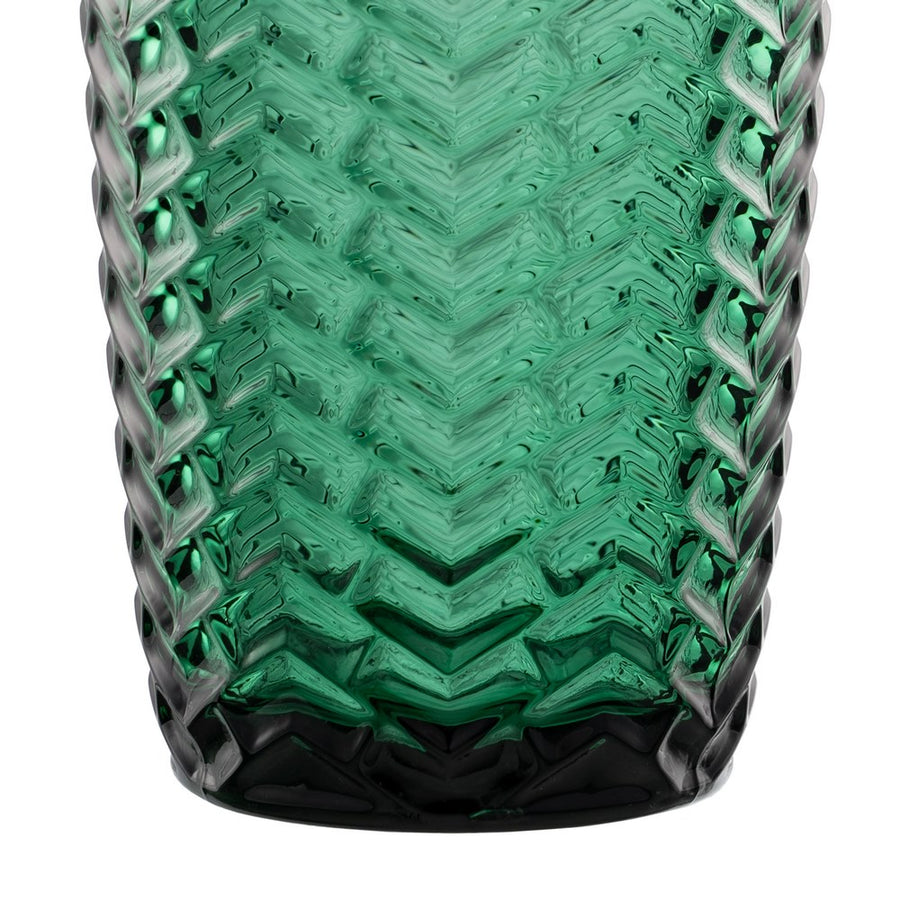 VASO VERDE CRISTAL DECORACIÓN 8 X 8 X 13 CM