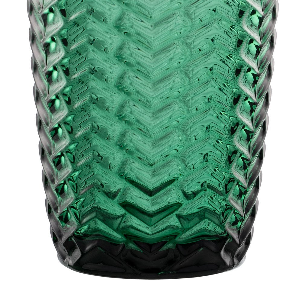 VASO VERDE CRISTAL DECORACIÓN 8 X 8 X 13 CM