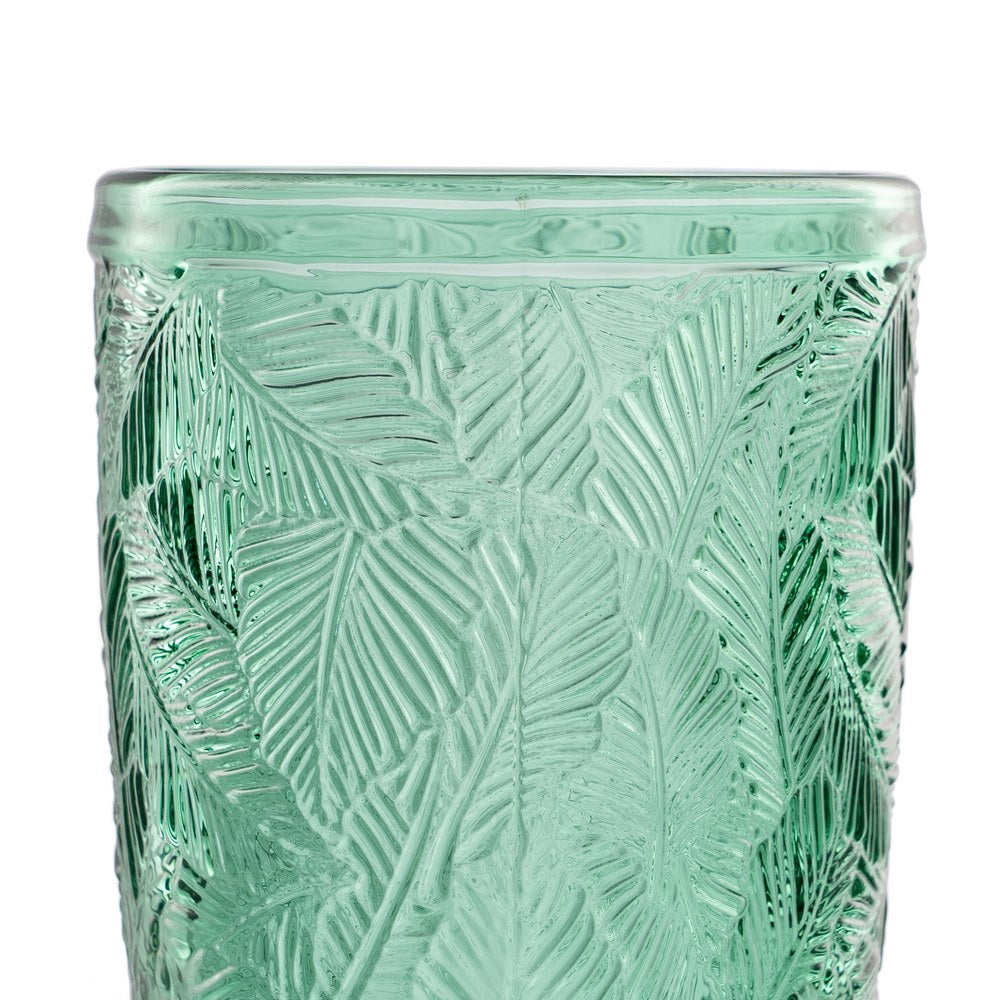 VASO VERDE CRISTAL DECORACIÓN 8 X 8 X 13 CM