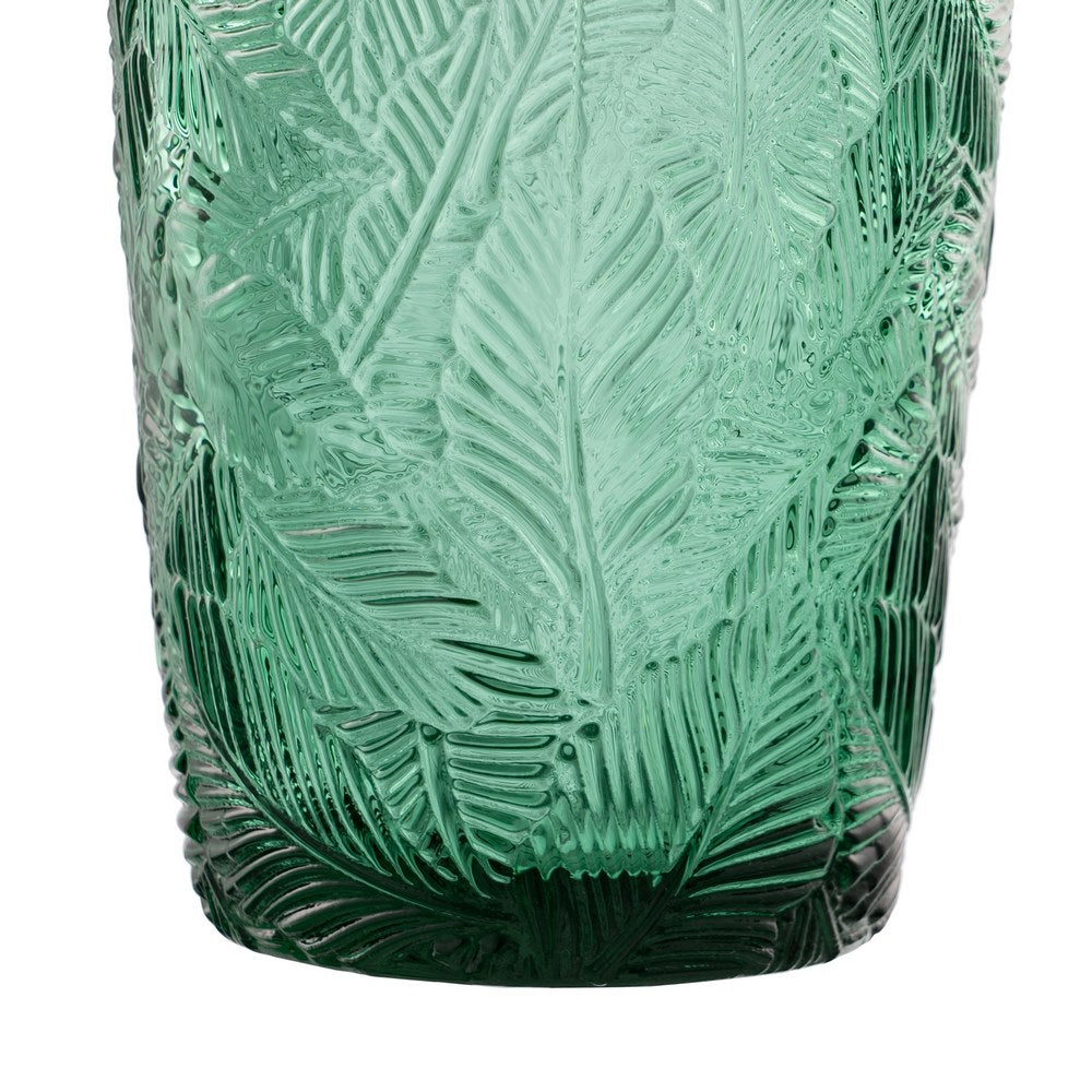 VASO VERDE CRISTAL DECORACIÓN 8 X 8 X 13 CM