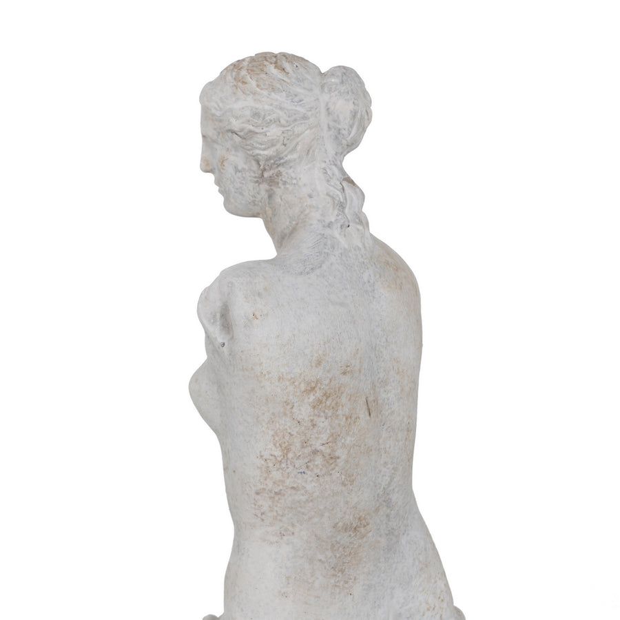 ESCULTURA GRIS CEMENTO DECORACIÓN 14,50 X 14 X 47 CM