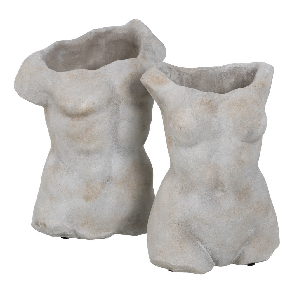 CEMENT GREY BUST PLANTER DECORATION 19 X 13.50 X 27 CM