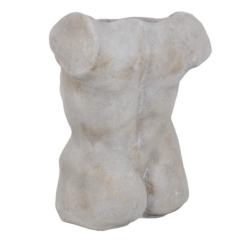 MACETERO BUSTO GRIS CEMENTO DECORACIÓN 20,50 X 13 X 29 CM