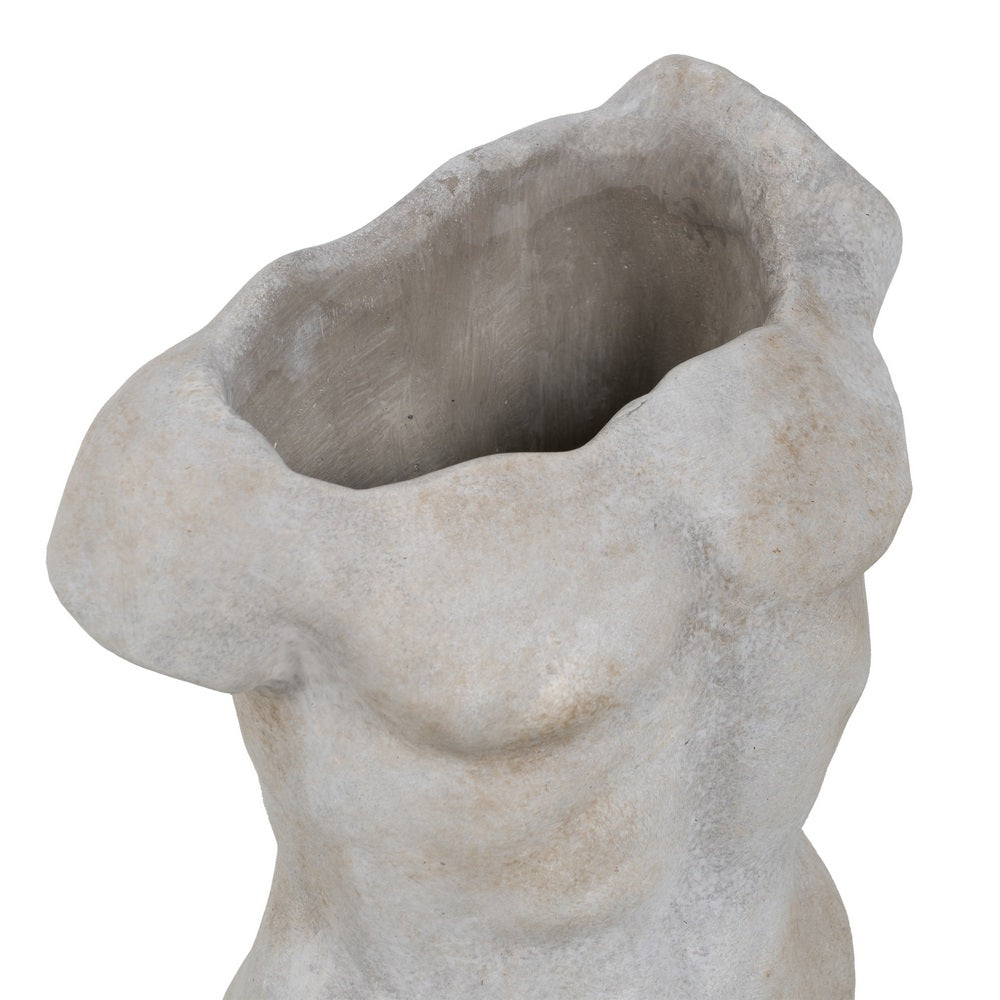MACETERO BUSTO GRIS CEMENTO DECORACIÓN 20,50 X 13 X 29 CM