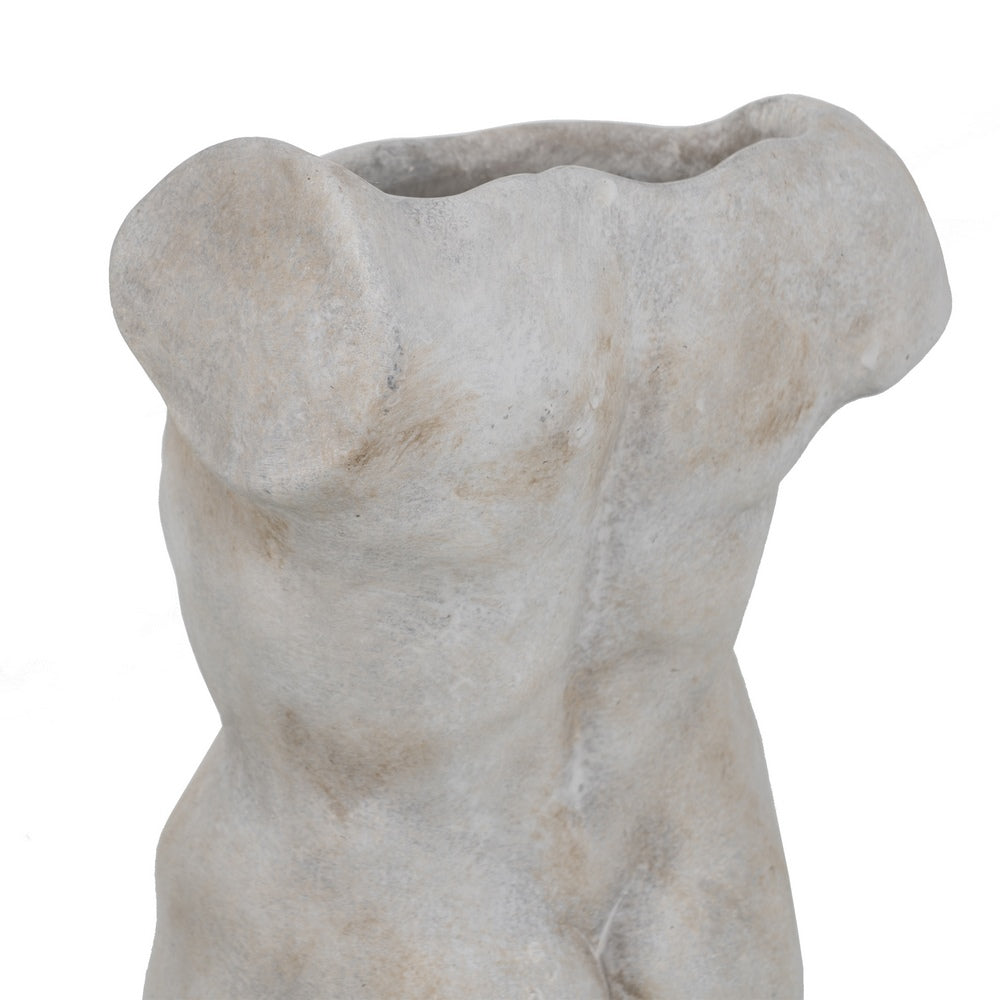 MACETERO BUSTO GRIS CEMENTO DECORACIÓN 20,50 X 13 X 29 CM