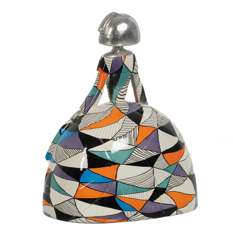 FIGURA MENINA MULTICOLOR RESINA 26 X 17,50 X 32,50 CM