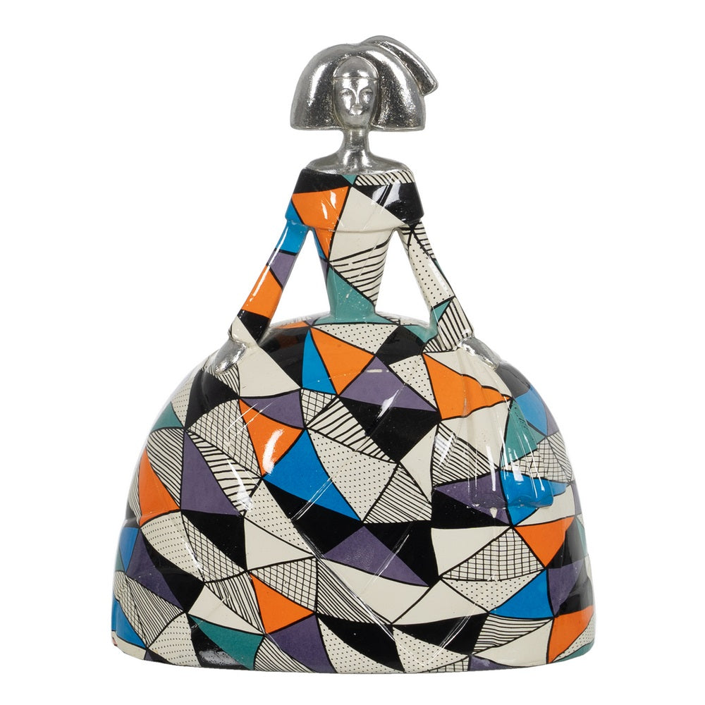 FIGURA MENINA MULTICOLOR RESINA 26 X 17,50 X 32,50 CM