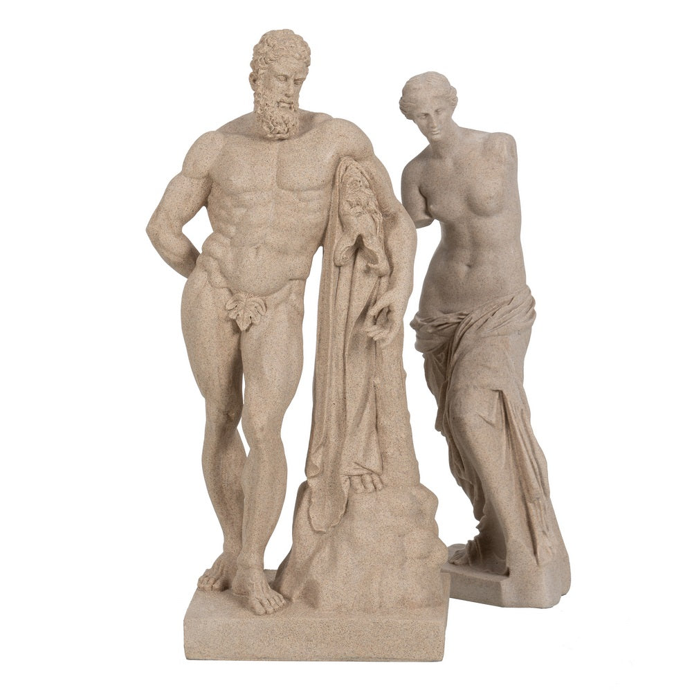 NAKED FIGURE CREAM RESIN DECORATION 16 X 14.50 X 48 CM
