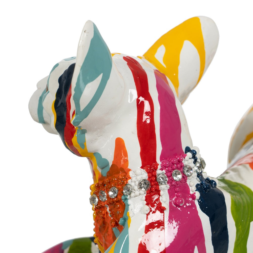 FIGURA GATO MULTICOLOR RESINA DECORACIÓN 33,50 X 15,50 X 15