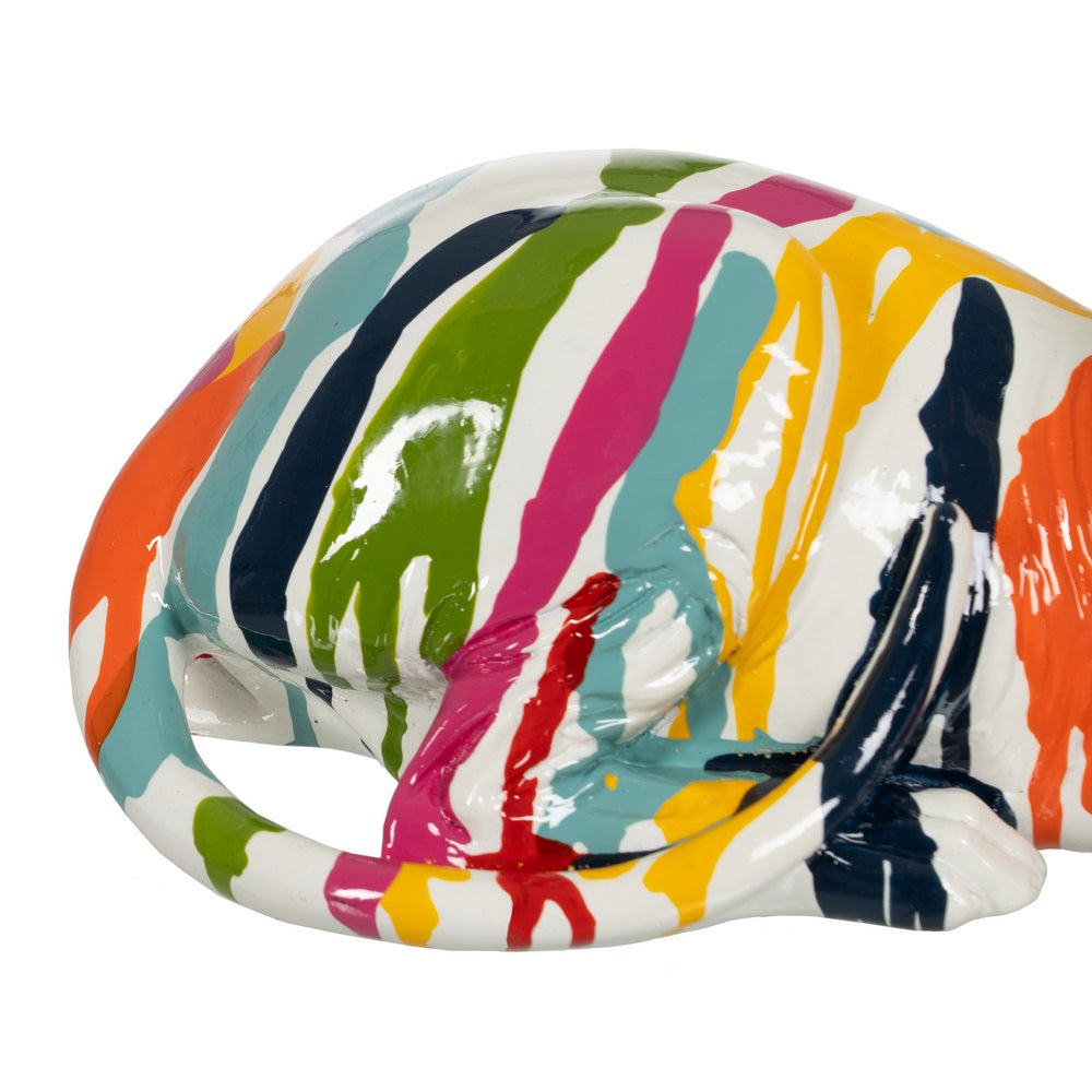 FIGURA GATO MULTICOLOR RESINA DECORACIÓN 33,50 X 15,50 X 15