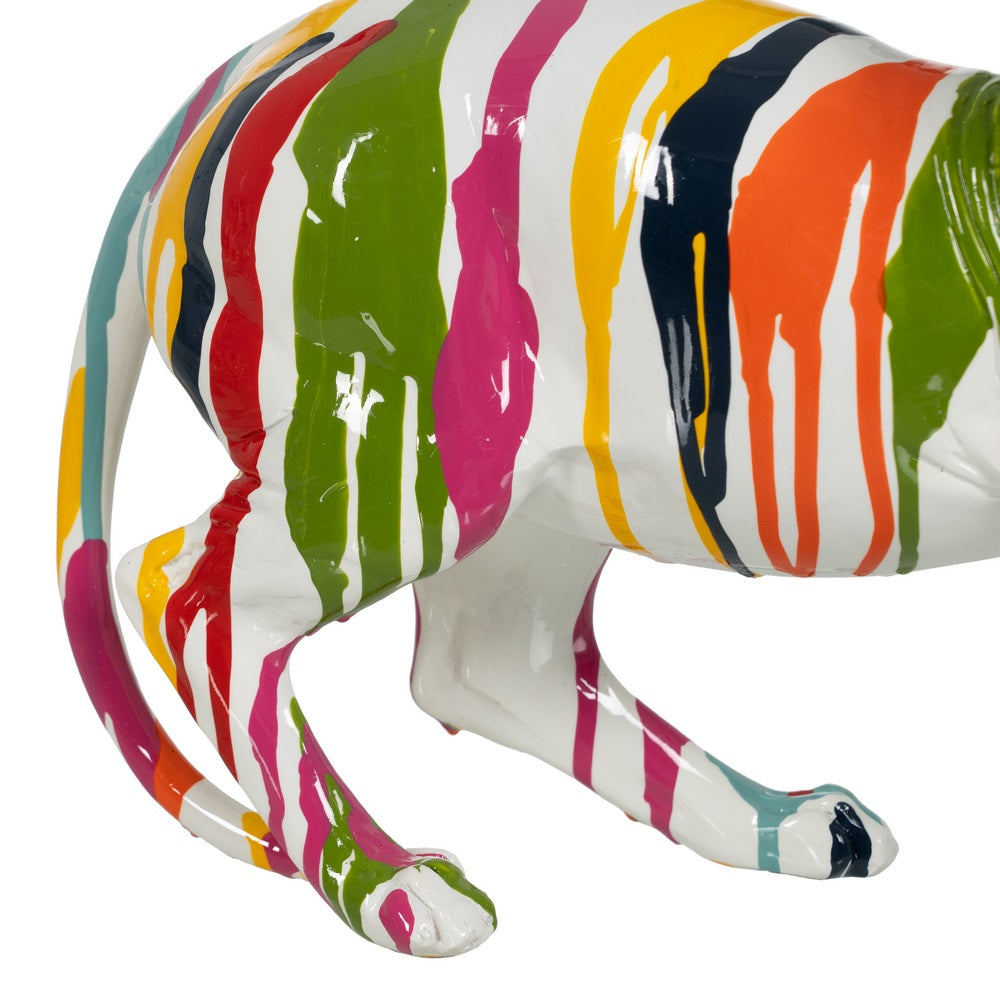 FIGURA GATO MULTICOLOR RESINA DECORACIÓN 32 X 13 X 28,50 CM