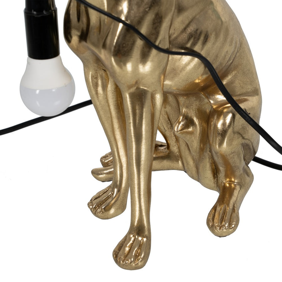 LÁMPARA MESA GALGO ORO RESINA 25,50 X 16,50 X 36 CM