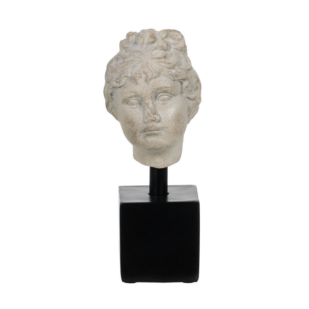 ESCULTURA MUJER BLANCO ENVEJECIDO RESINA 9 X 8 X 22 CM