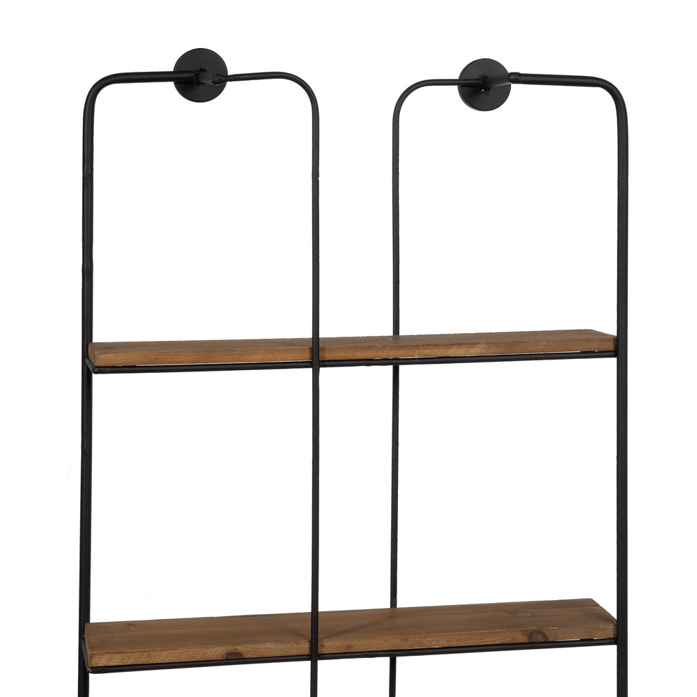 BLACK-BROWN SHELF METAL DECORATION 47.50 X 13 X 89 CM