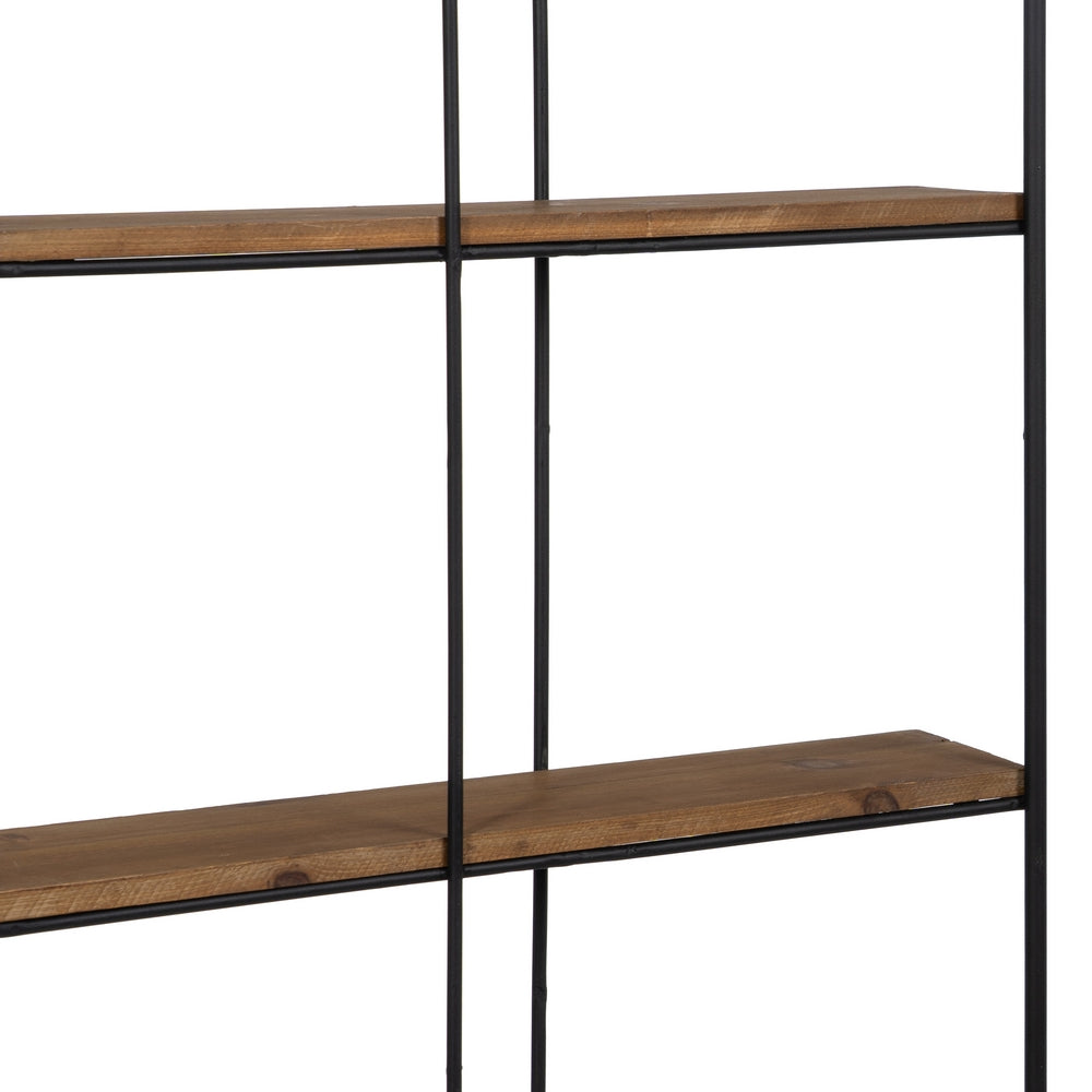 BLACK-BROWN SHELF METAL DECORATION 47.50 X 13 X 89 CM