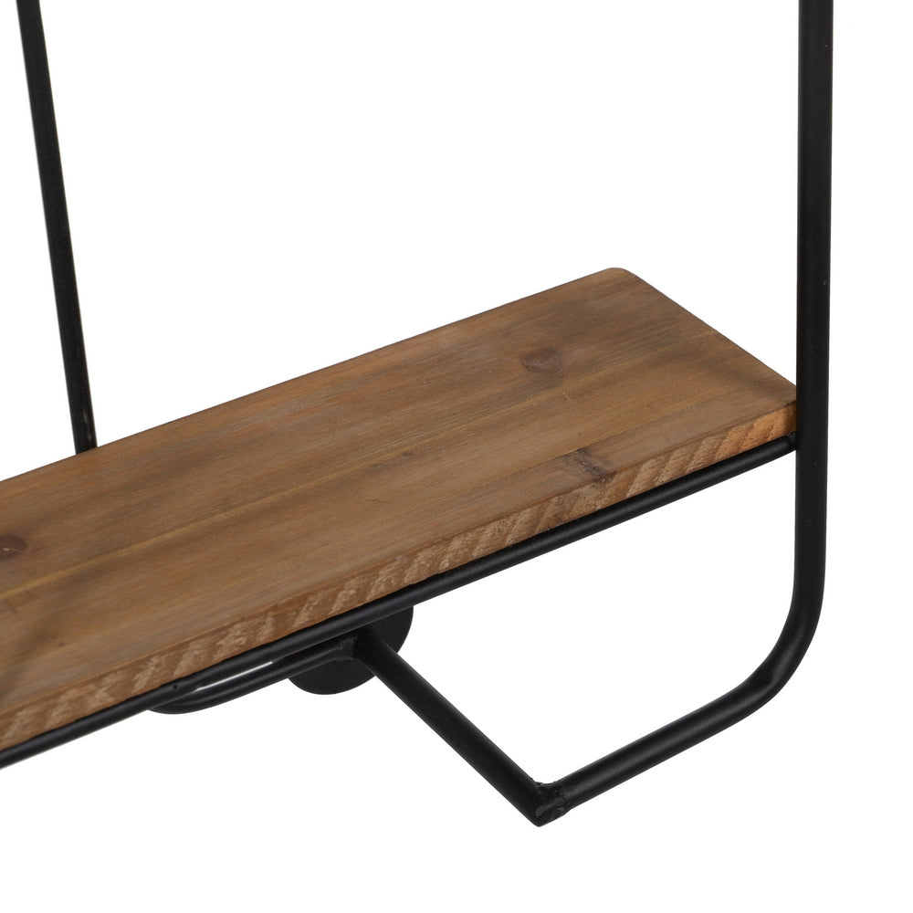 BLACK-BROWN SHELF METAL DECORATION 47.50 X 13 X 89 CM