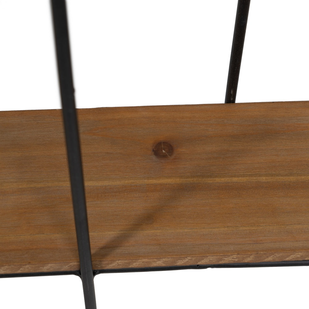 BLACK-BROWN SHELF METAL DECORATION 47.50 X 13 X 89 CM