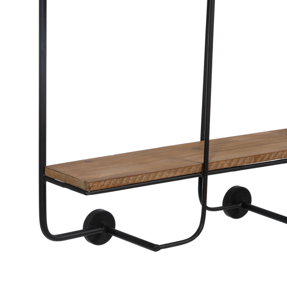 BLACK-BROWN SHELF METAL DECORATION 47.50 X 13 X 89 CM