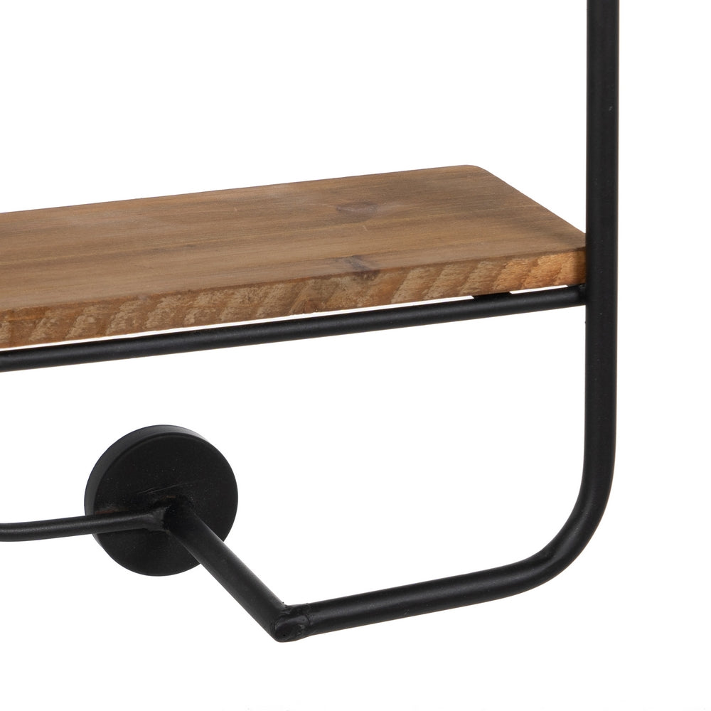 BLACK-BROWN SHELF METAL DECORATION 47.50 X 13 X 89 CM