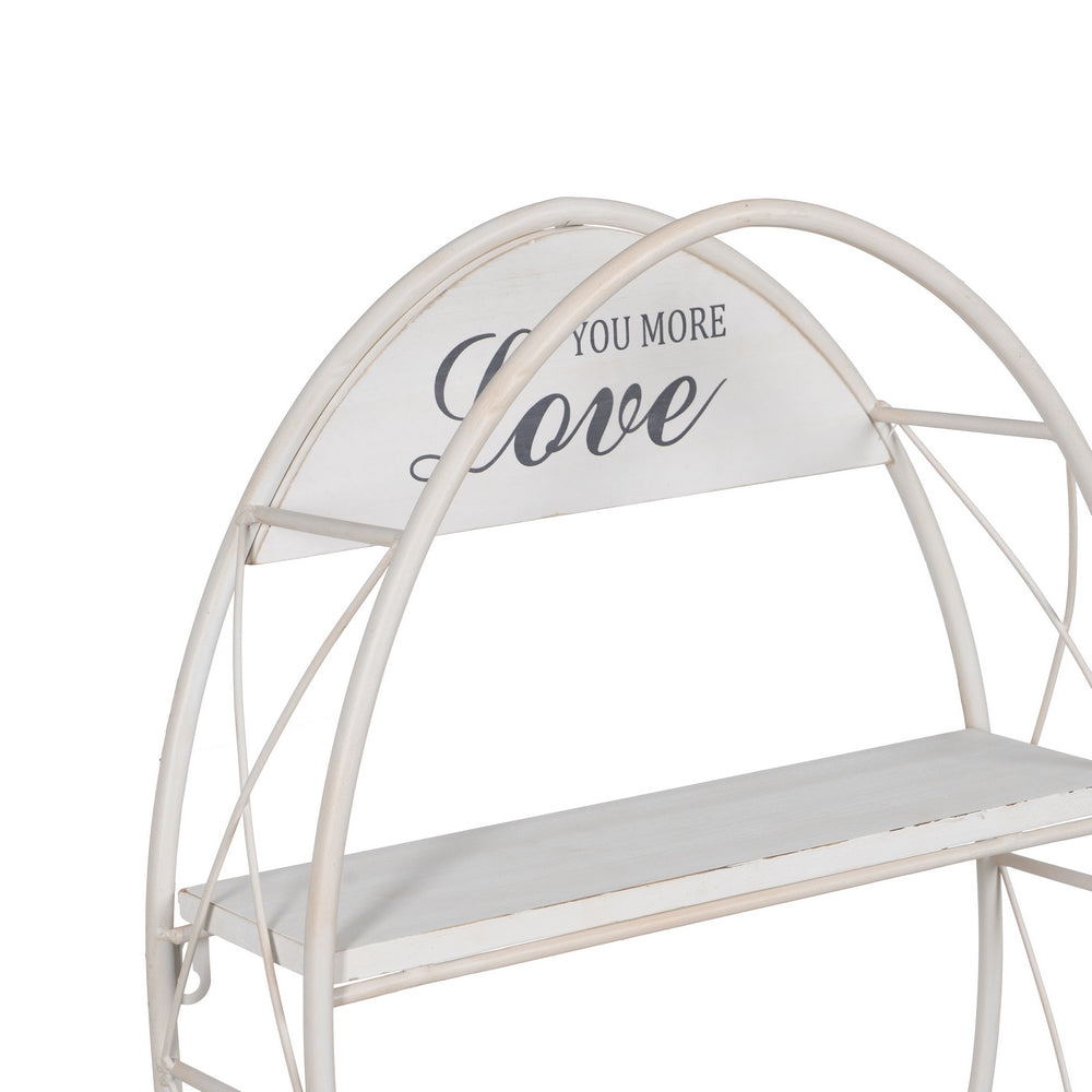 WHITE METAL SHELF DECORATION 40 X 13.50 X 60 CM