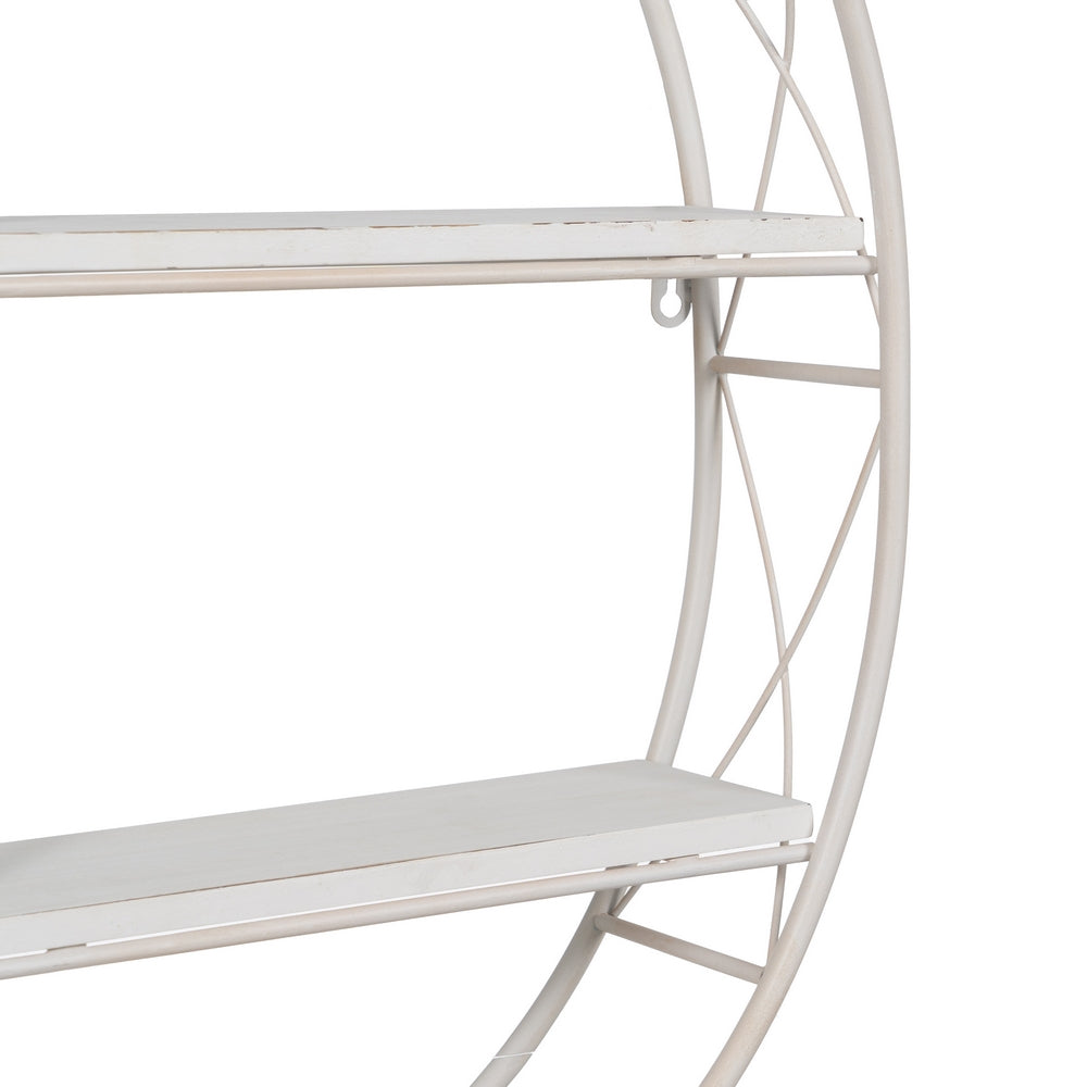 WHITE METAL SHELF DECORATION 40 X 13.50 X 60 CM